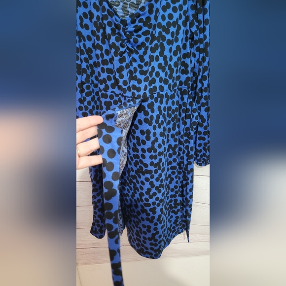 Nwot Ava & Viv royal blue leopard 🐆 💙 faux wrap dress 👗size 1X - Picture 9 of 12